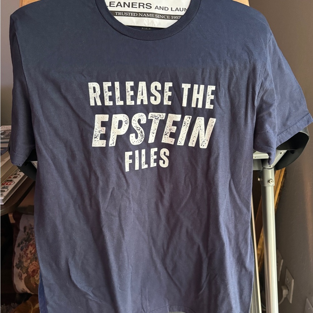 RELEASE THE EPSTEIN FILES Navy Blue Men's Shirt